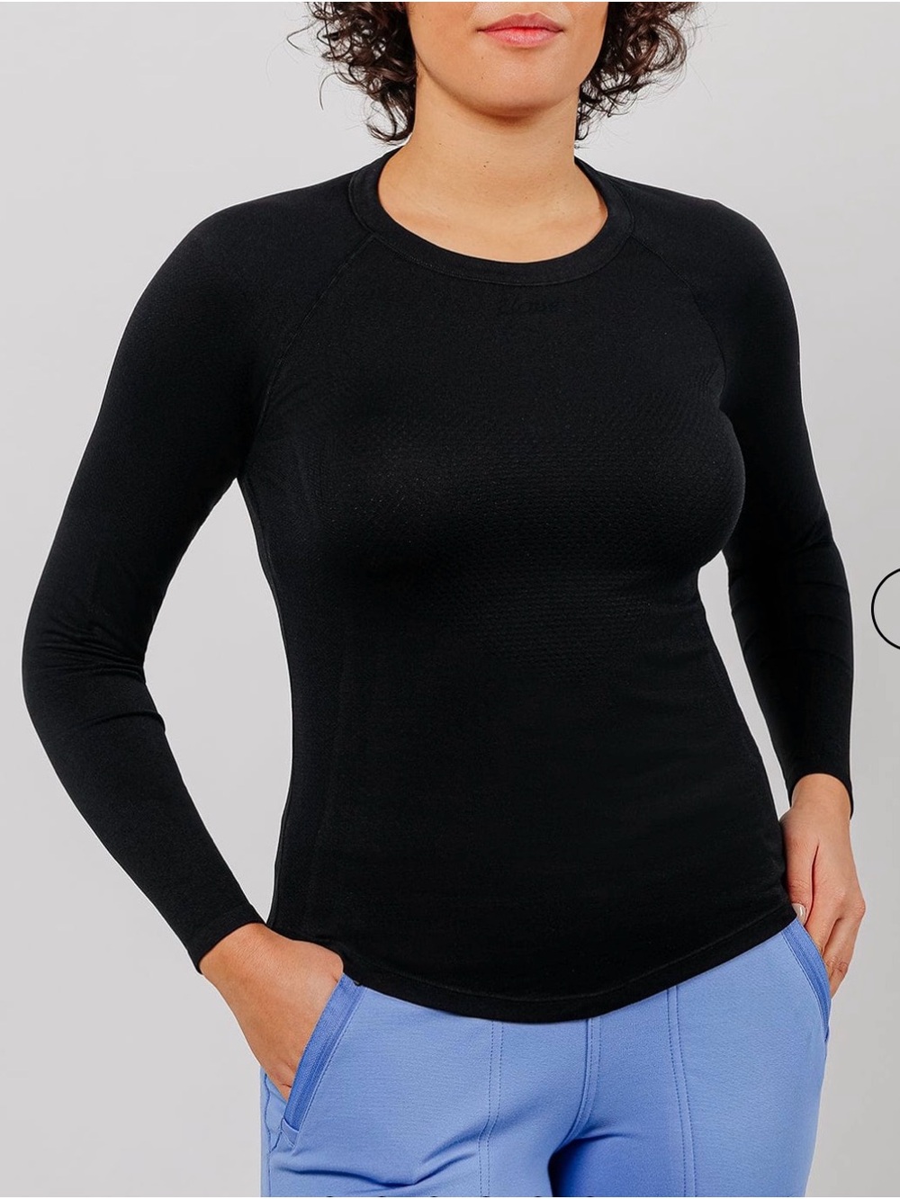 Clove Women's Featherlite™ Underscrub Women’s Long Sleeve Crewneck Top Black XL